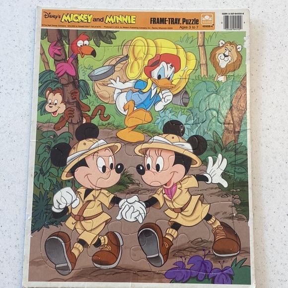 Vintage Disney Golden Frame Tray Puzzles Mickey Mouse & Pinocchio - Picture 6 of 15